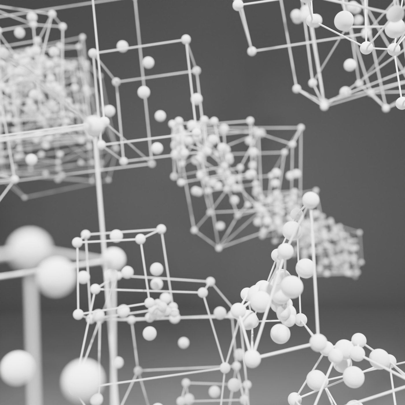 Abstract 3D molecular lattice representing peptide receptor binding mechanisms