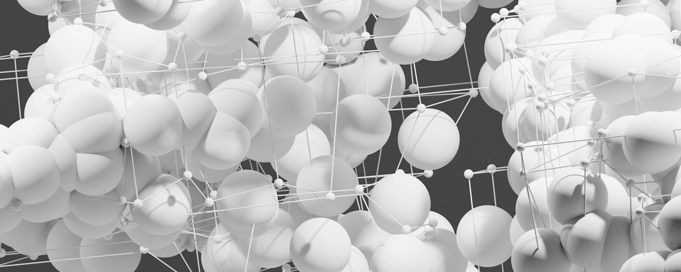 Abstract clustered molecular spheres representing peptide research