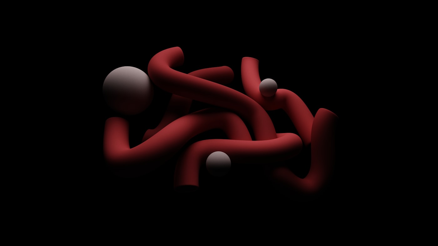 Abstract molecular forms representing hormone biochemistry